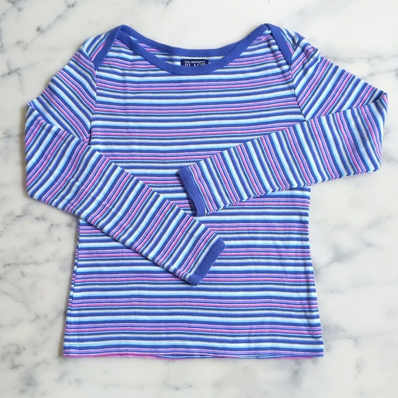 The Children's Place Girl's 100% Cotton Long sleeve top with multi color stripes - Picture 3 of 3